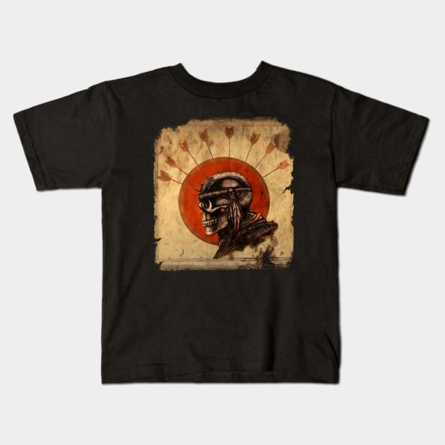 Indian Skull Kids T-Shirt by Boki